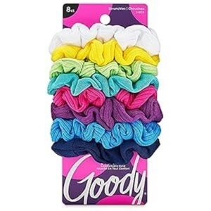 Goody Ouchless Womens Hair Scrunchie - 8 Count, Assorted Rainbow - Suitable for